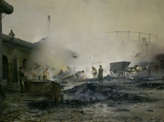 Die Gasfabrik in Courcelles, 1884